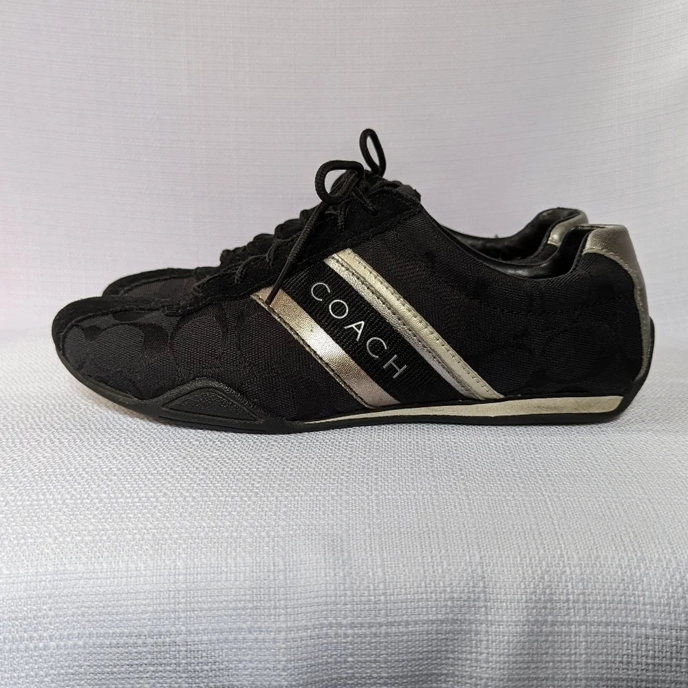 Black‎ Canvas and Suede Jayme Coach Sneakers